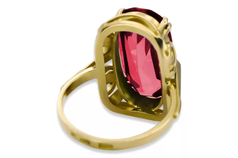 14K Yellow gold Ruby Ring Vintage style vrc038y